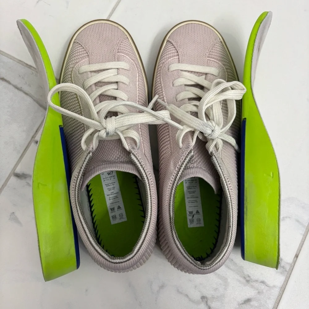 Rothy’s Lace Up Sneakers Womens 7 Pale Pink